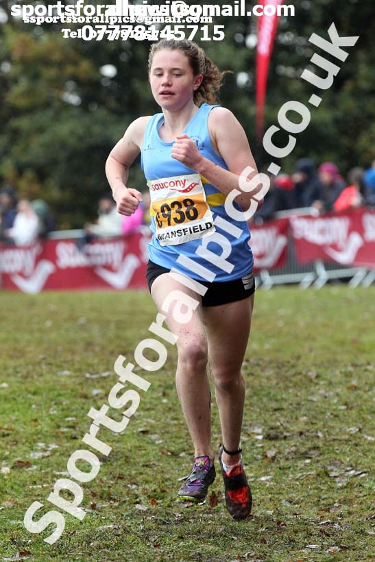 Girls under-15s, National Cross Country Relay Champs., Berry Hill Park, Mansfield.  Photo: David T. Hewitson/Sports for All Pics